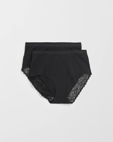 Australian Cotton Blend 2 Pack Luna Lace Light Shaping Full Briefs