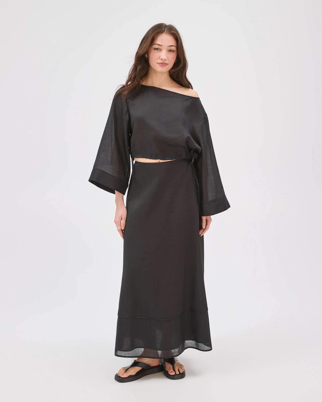 Lily Loves Ramie Off Shoulder Top - Black 2 of 6