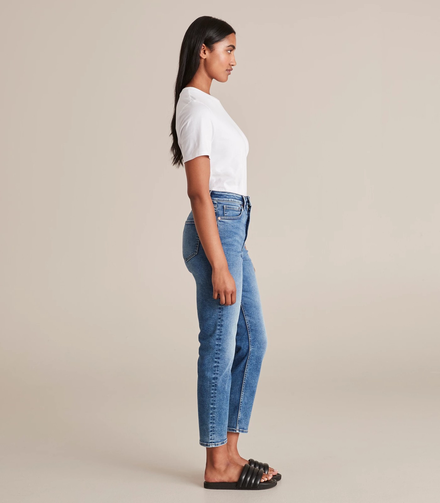 Shape Your Body Super High Rise Crop Length Straight Denim Jeans ...