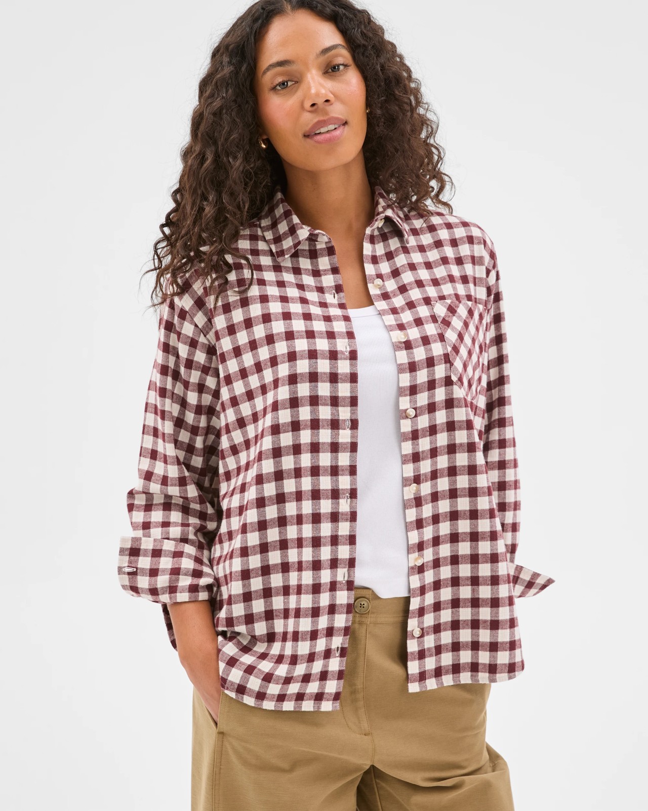 Long Sleeve Check Shirt - Red Check 3 of 5