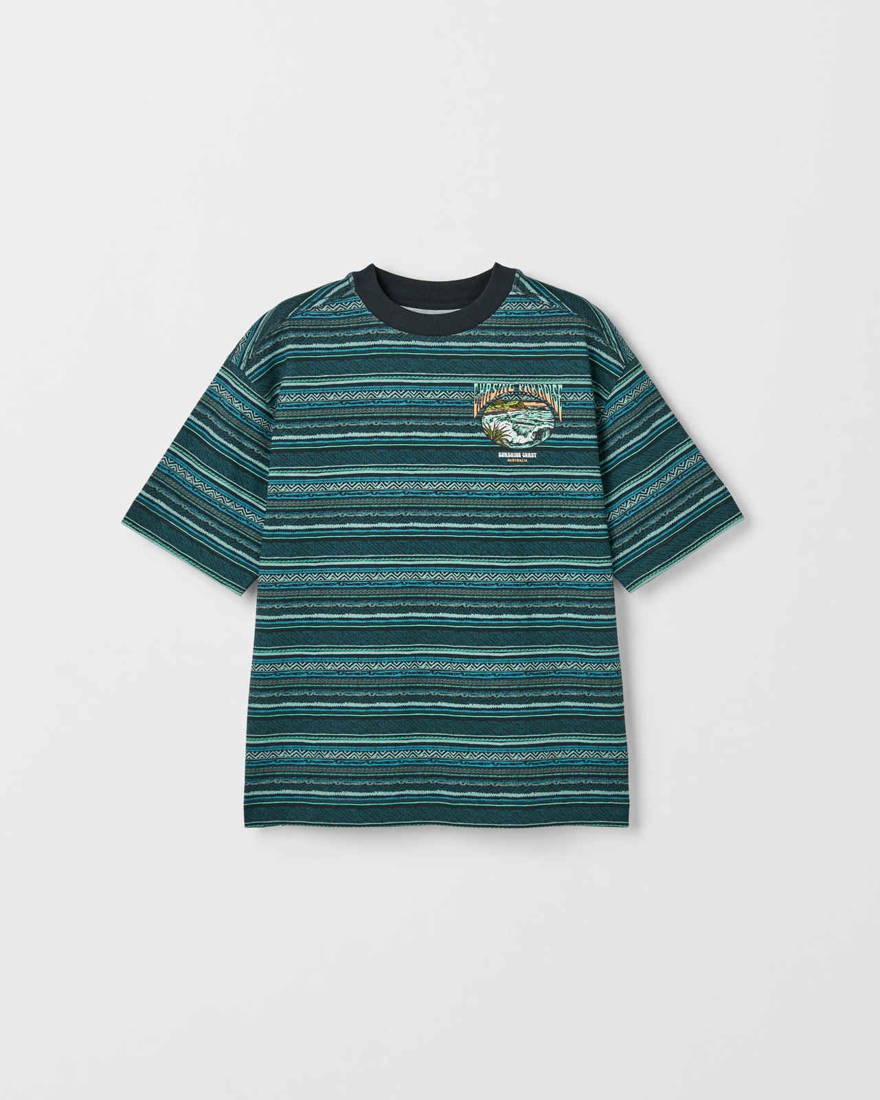 Australian Cotton Graphic Print T-Shirt - Surf Teal 5 of 5