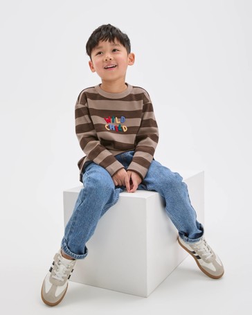 Australian Cotton Long Sleeve Stripe T-Shirt