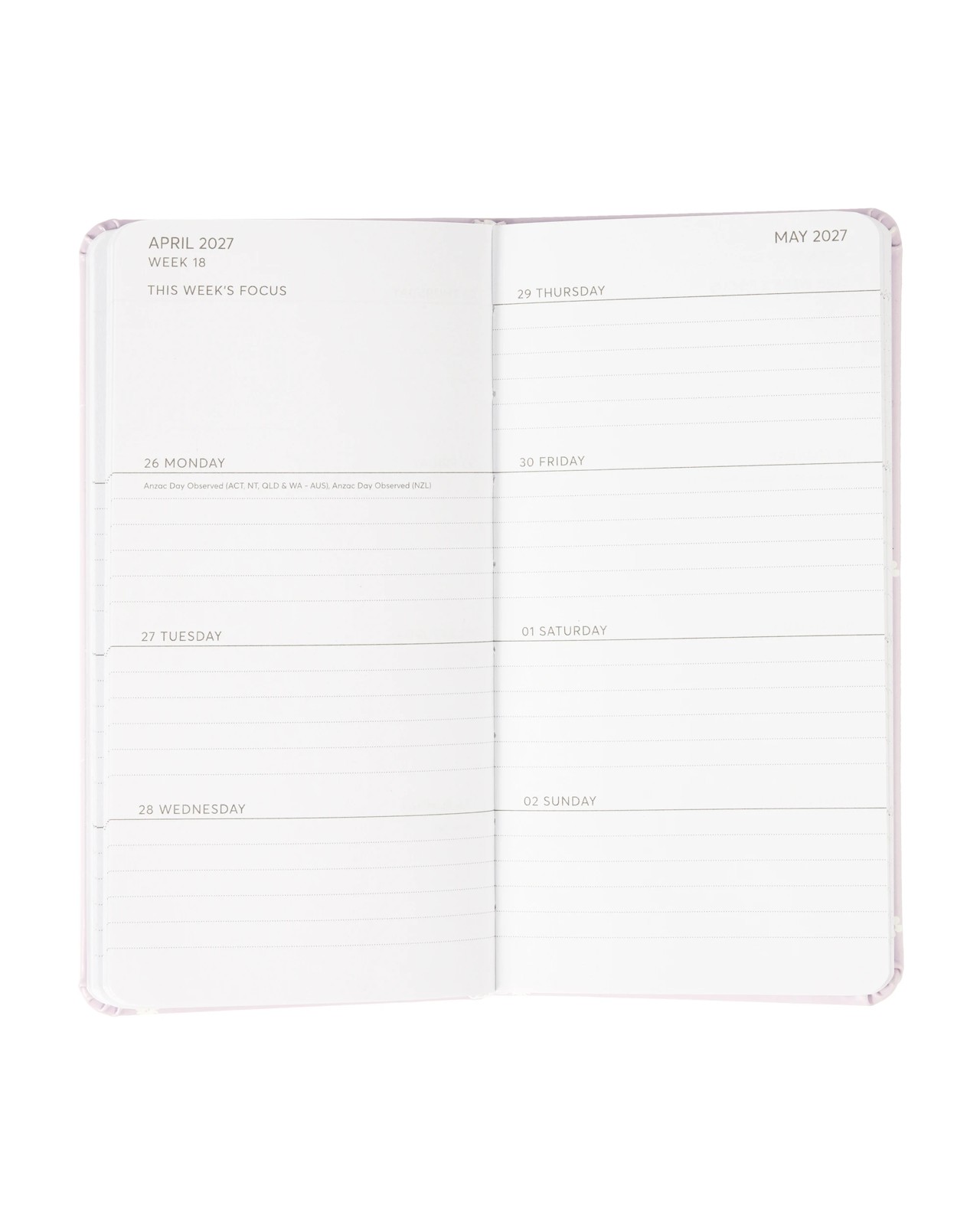 Anko 2027 Slim Weekly Diary - Lilac 2 of 6