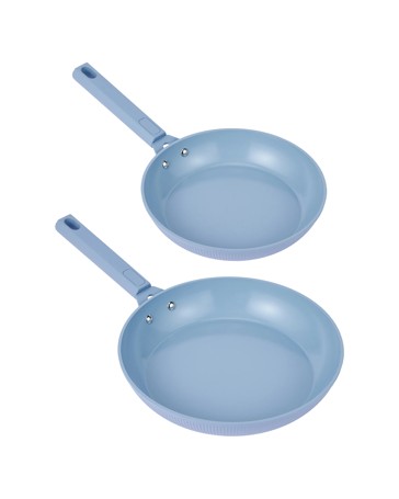 Anko 2 Pack Ceramic Coated Non Stick Fry Pans - Blue