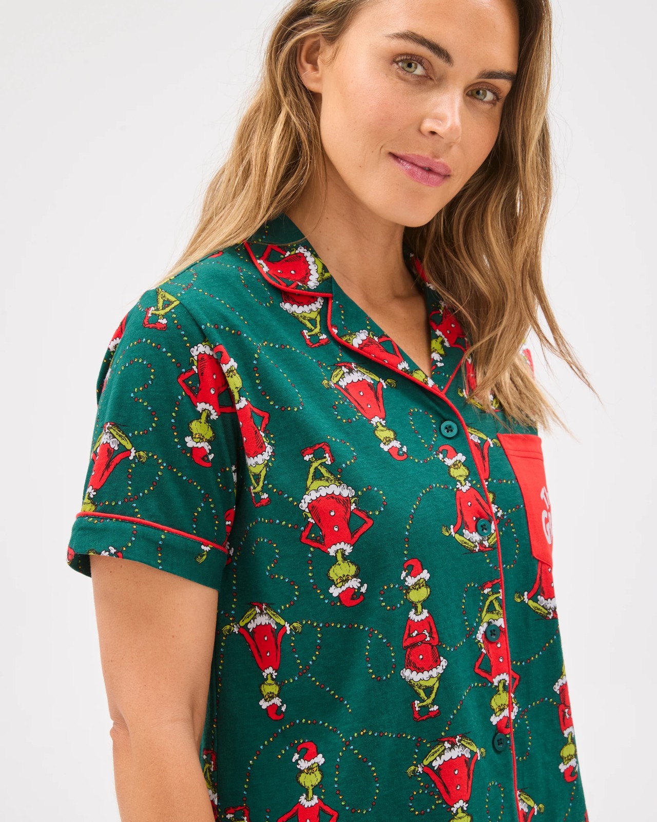 Family Matching Christmas Australian Cotton Womens Pyjama Set - Grinch 5 of 6