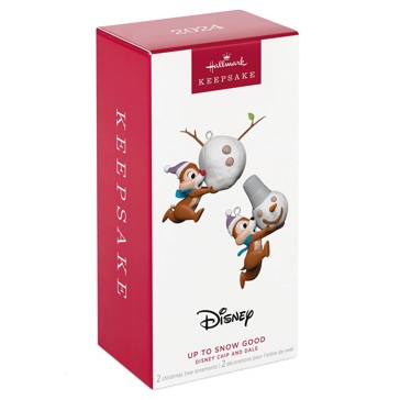 Hallmark 2024 Disney Chip and Dale Up to Snow Good Ornaments  Set of 2