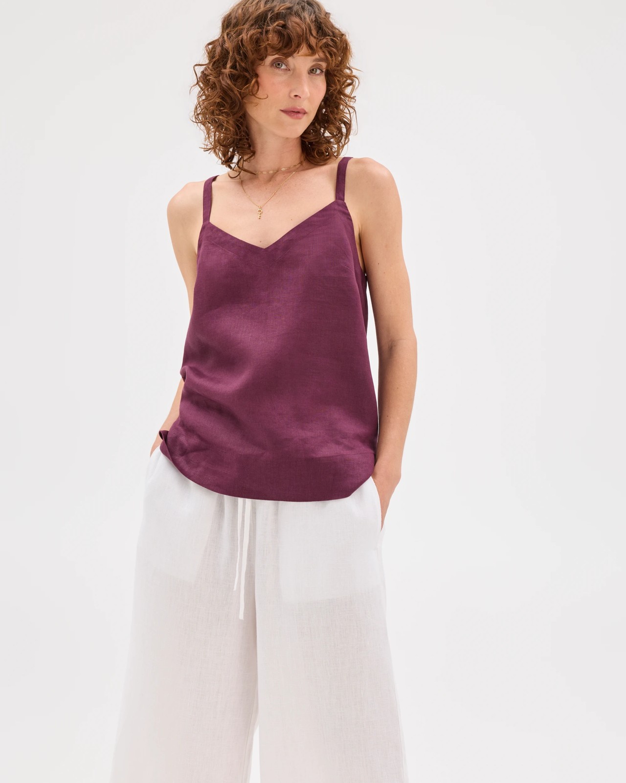 European Linen Cropped Pants - White 5 of 5