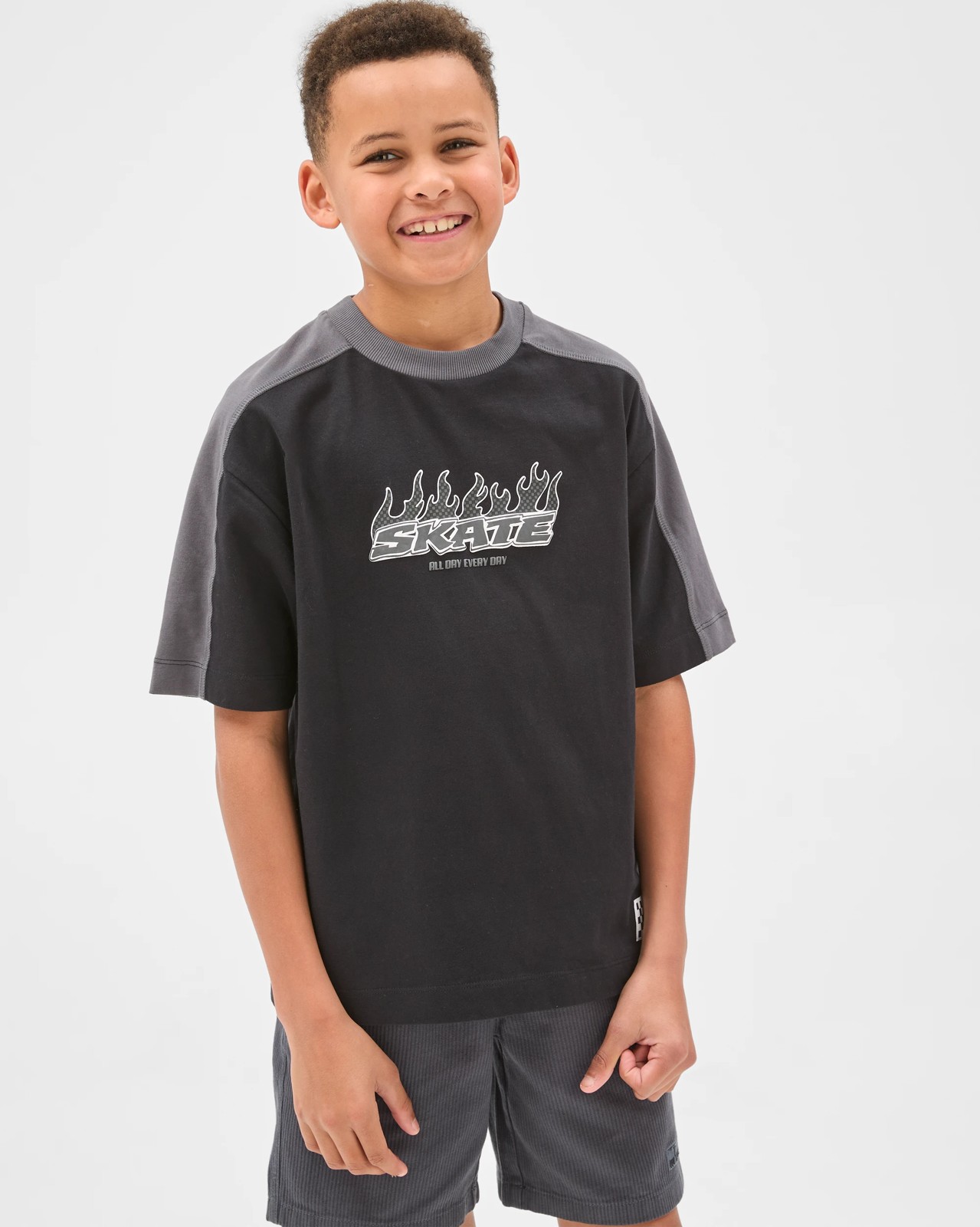 Australian Cotton Oversized Embellished T-Shirt - Black 2 of 5