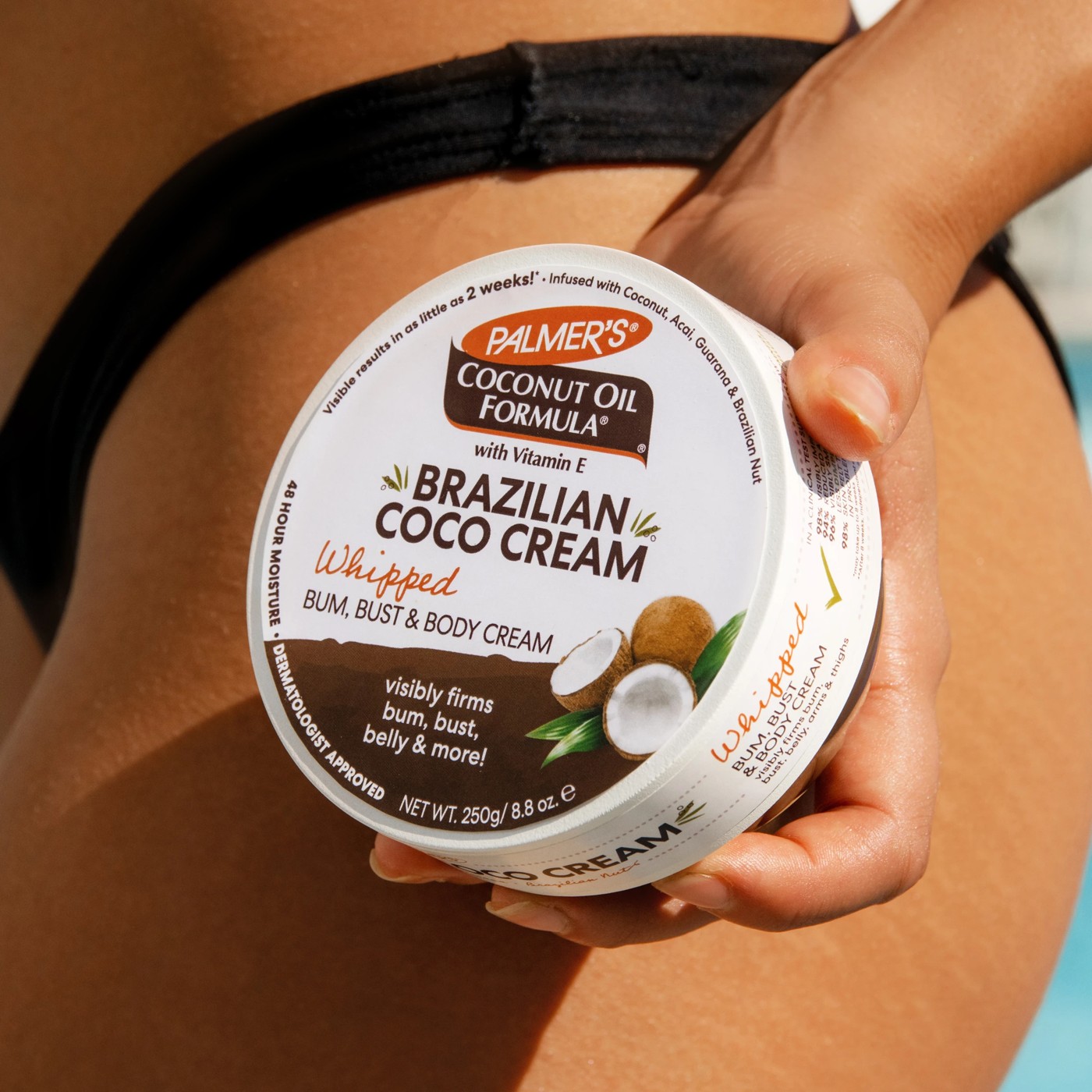 Palmers Coconut Oil Formula Brazilian Coco Whipped Bum, Bust and Body Cream 250g - Vitamin E 2 of 5