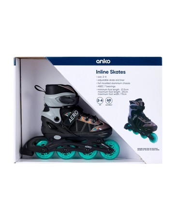 Anko Inline Skates - Black - Size 2-4