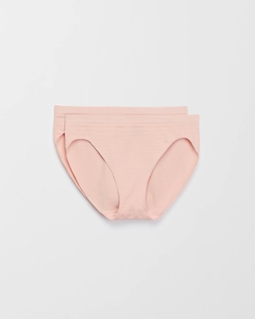 Womens Seamfree Matte and Shine Bikini Briefs 2 Pack