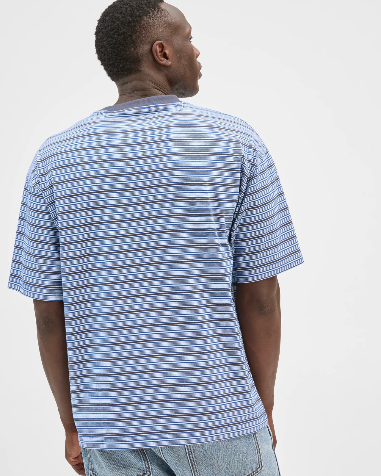 Commons Australian Cotton Stripe T-Shirt - Blue / Stripe 6 of 6