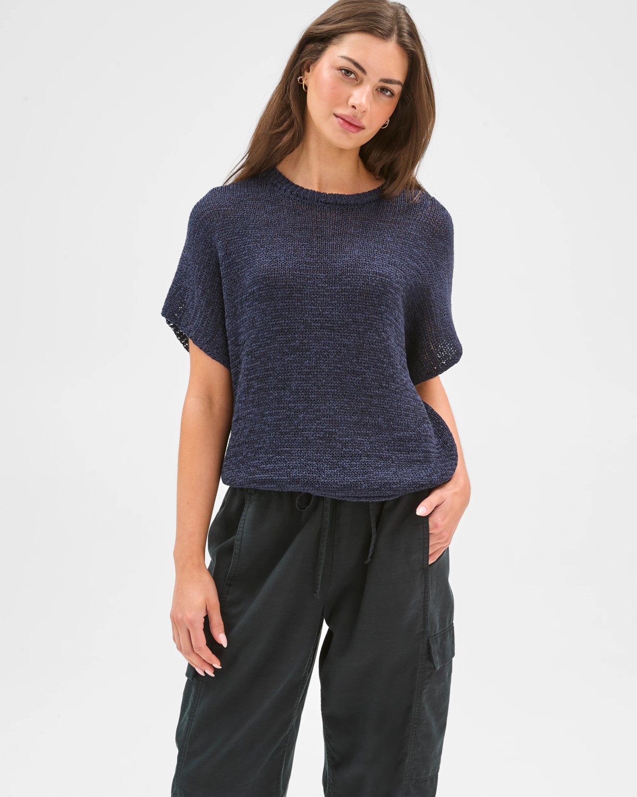 Petites Australian Cotton Blend Tape Yarn Knit T-Shirt 2 of 6
