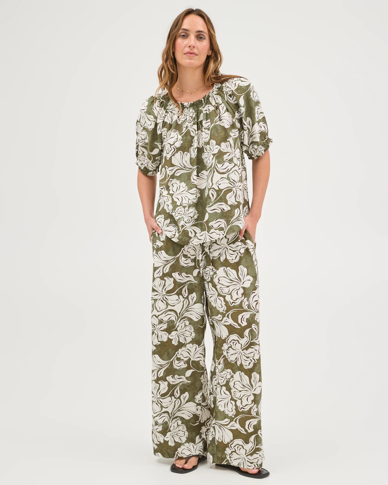 Short Sleeve Shirred Neck Top 2 of 5