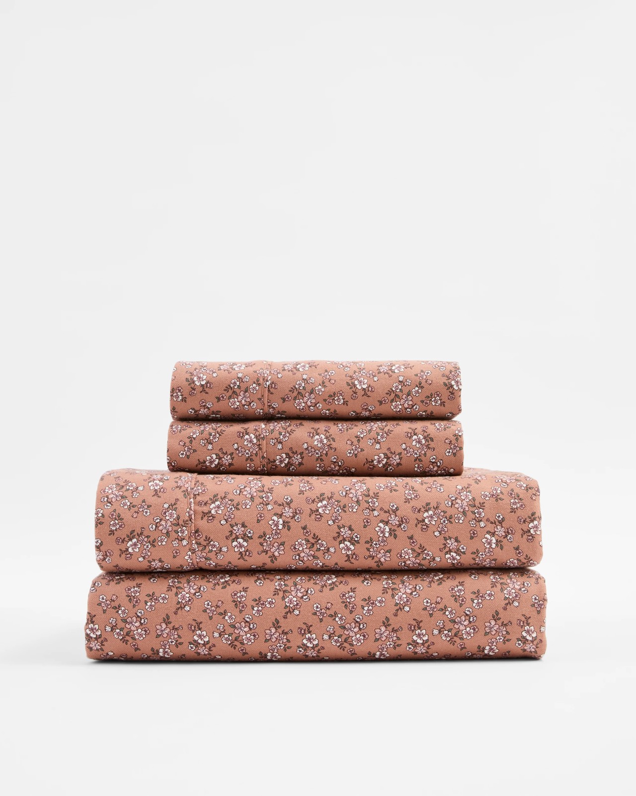 Annica Floral Flannelette Sheet Set - Mocha 4 of 4