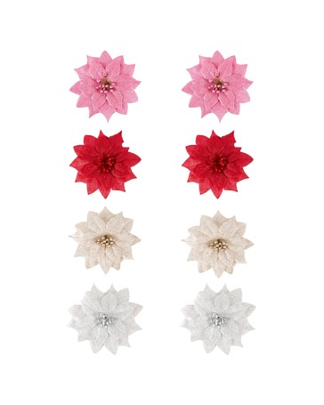 Anko 2 Pack Poinsettia Clips - Assorted