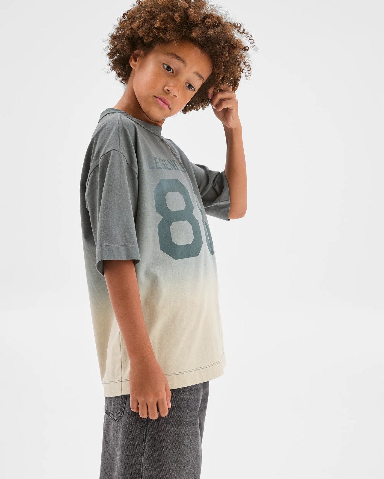 Australian Cotton Oversized Dip Dye T-Shirt - Dark Blue 2 of 5