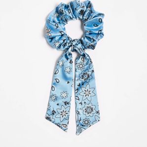 Printed Paisley Bandana Tie Scrunchie