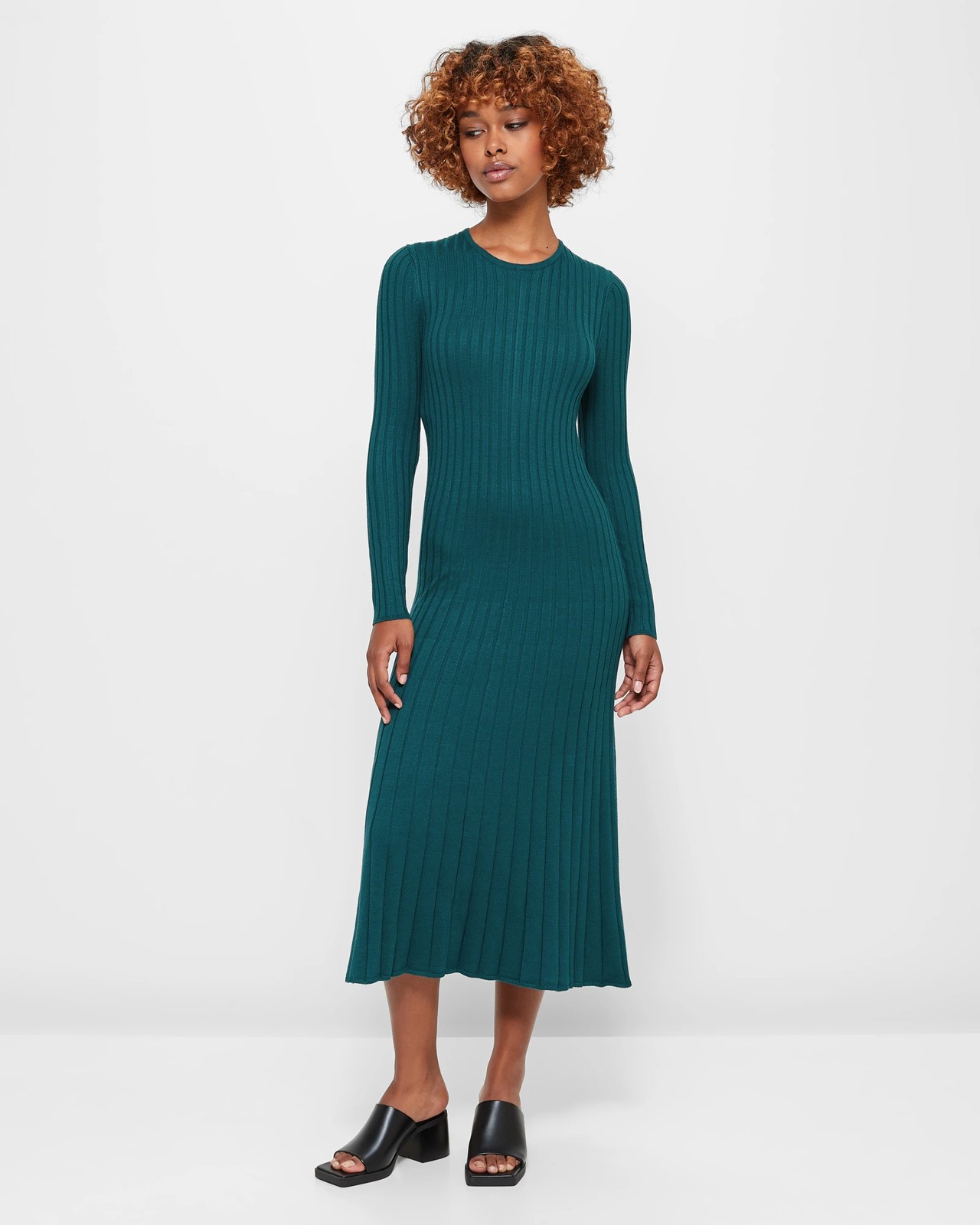 Knit midi dress long sleeve hotsell