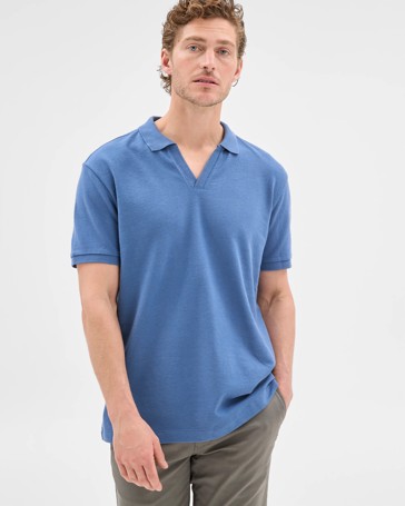 Australian Cotton Textured Reverse Polo Top