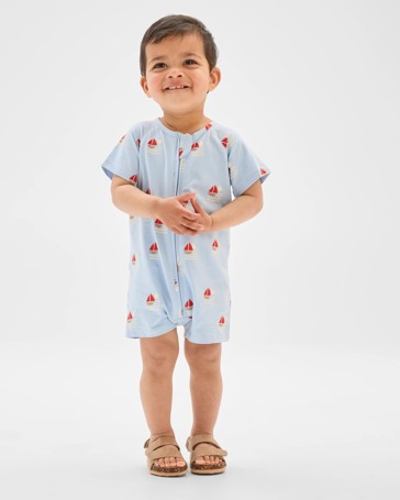 Baby Organic Cotton Zip Romper 2 Pack