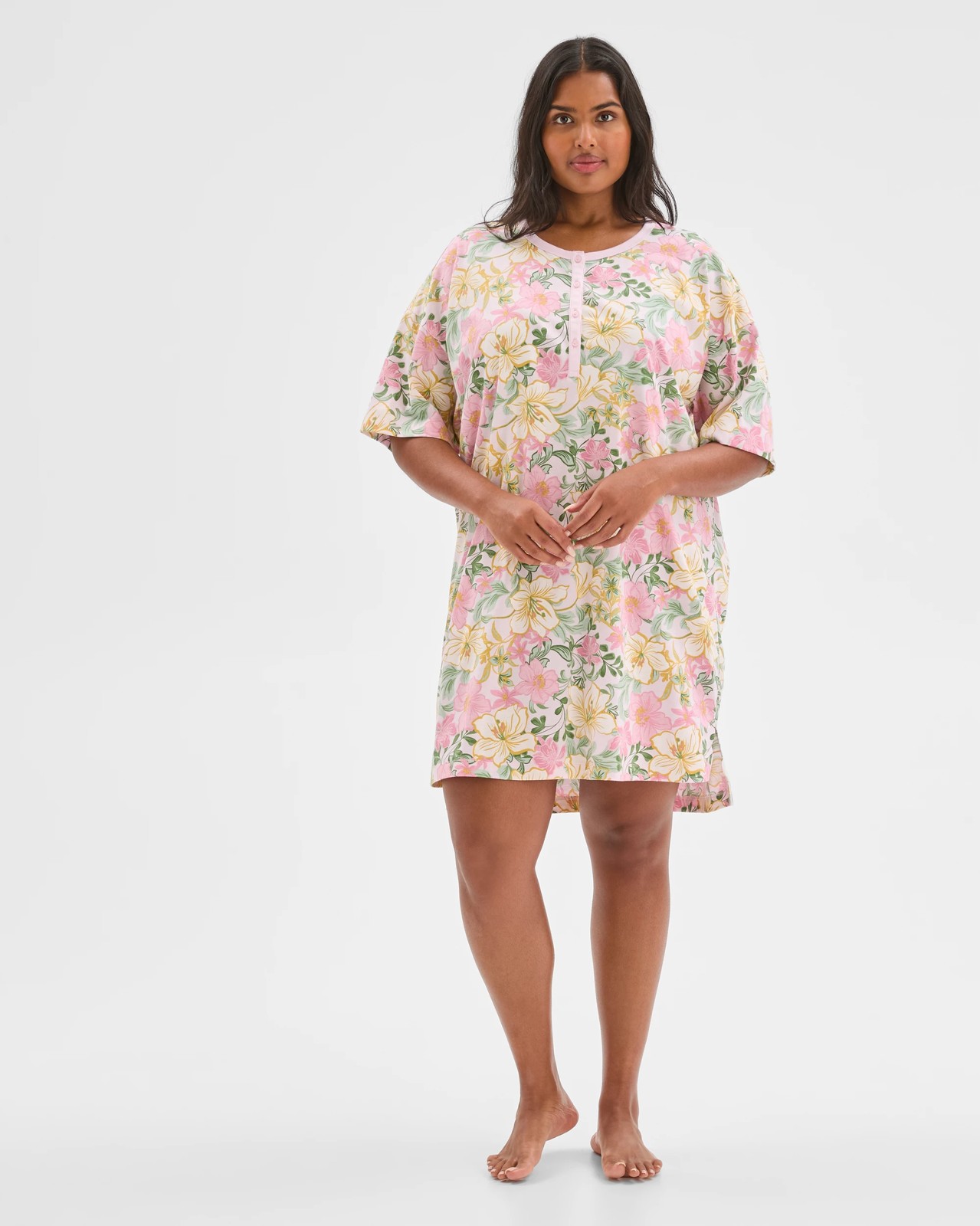 Plus Size Australian Cotton Henley Nightie 2 of 6