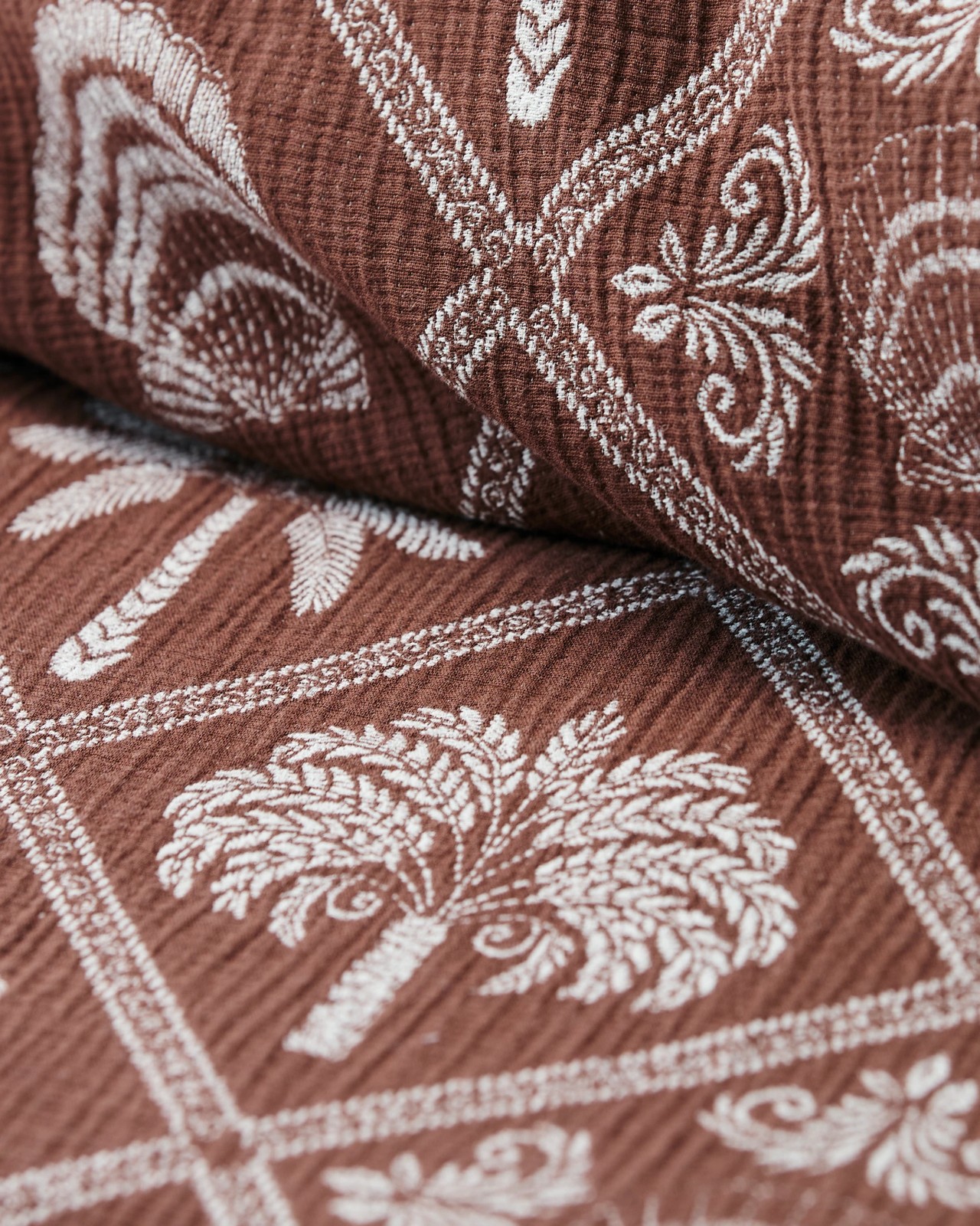 Alexandra Jacquard Palm Cotton Quilt Cover Set 5 of 6
