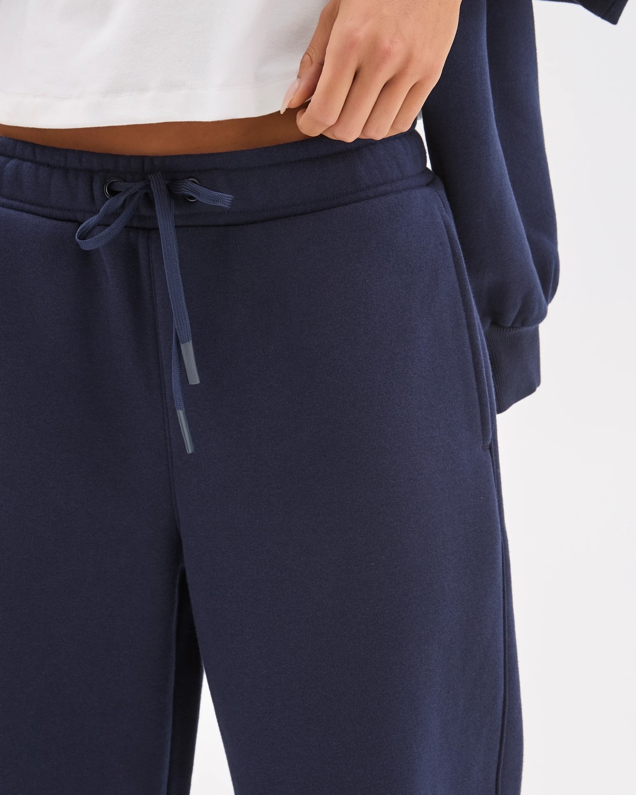 Lily Loves Australian Cotton Blend Wide Leg Trackpants - Deep Navy 5 of 6