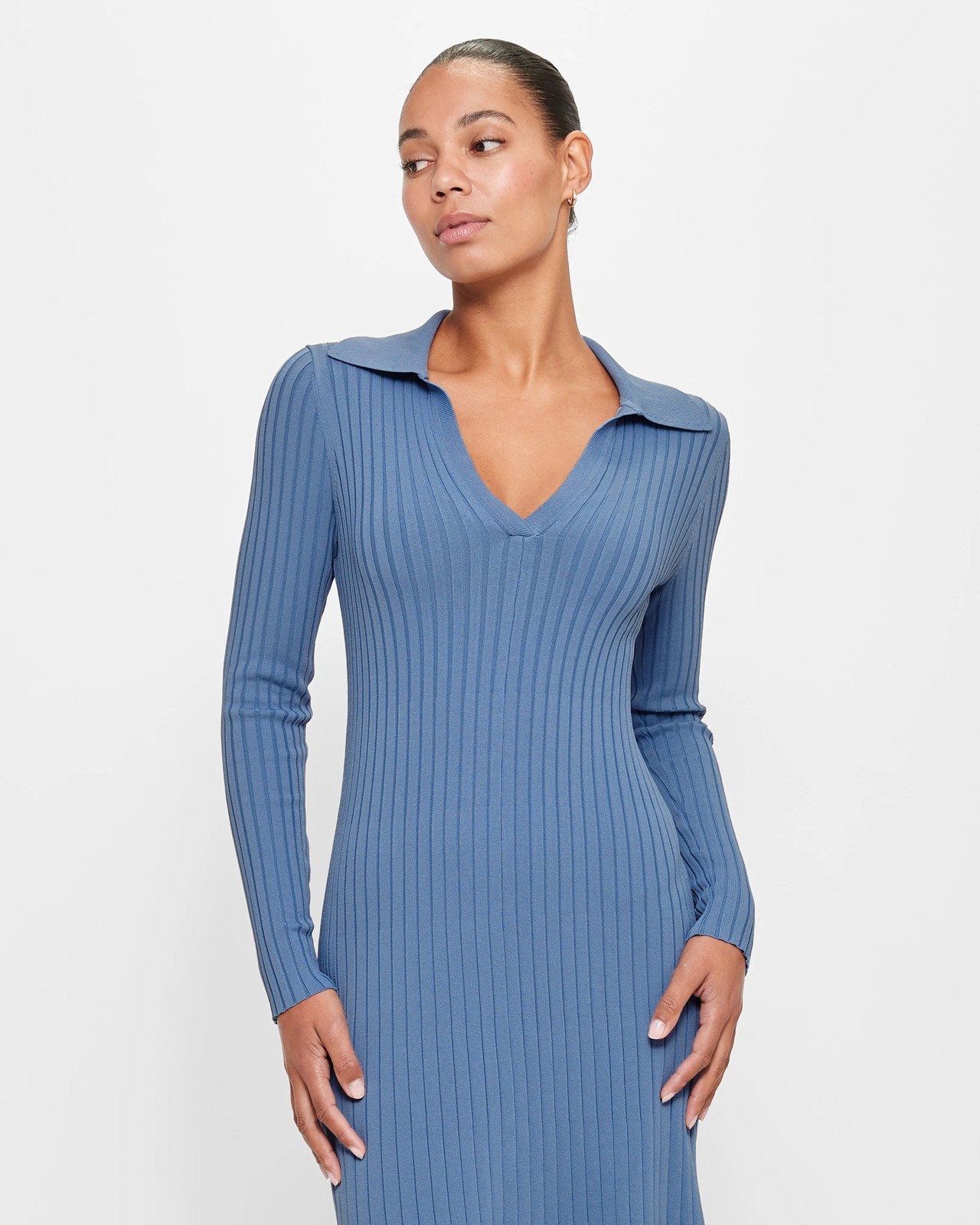 Long Sleeve Collared Rib Polo Dress Preview Target Australia