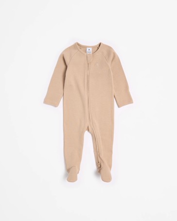Baby Organic Cotton Waffle Zip Coverall