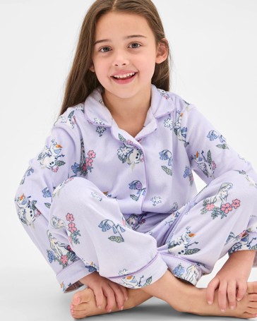 Disney Frozen Younger Girls Button Through Fleece Pyjama Set