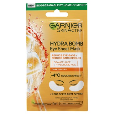 Garnier SkinActive Hydra Bomb Eye Sheet Mask 6g - Orange Juice & Hyaluronic Acid
