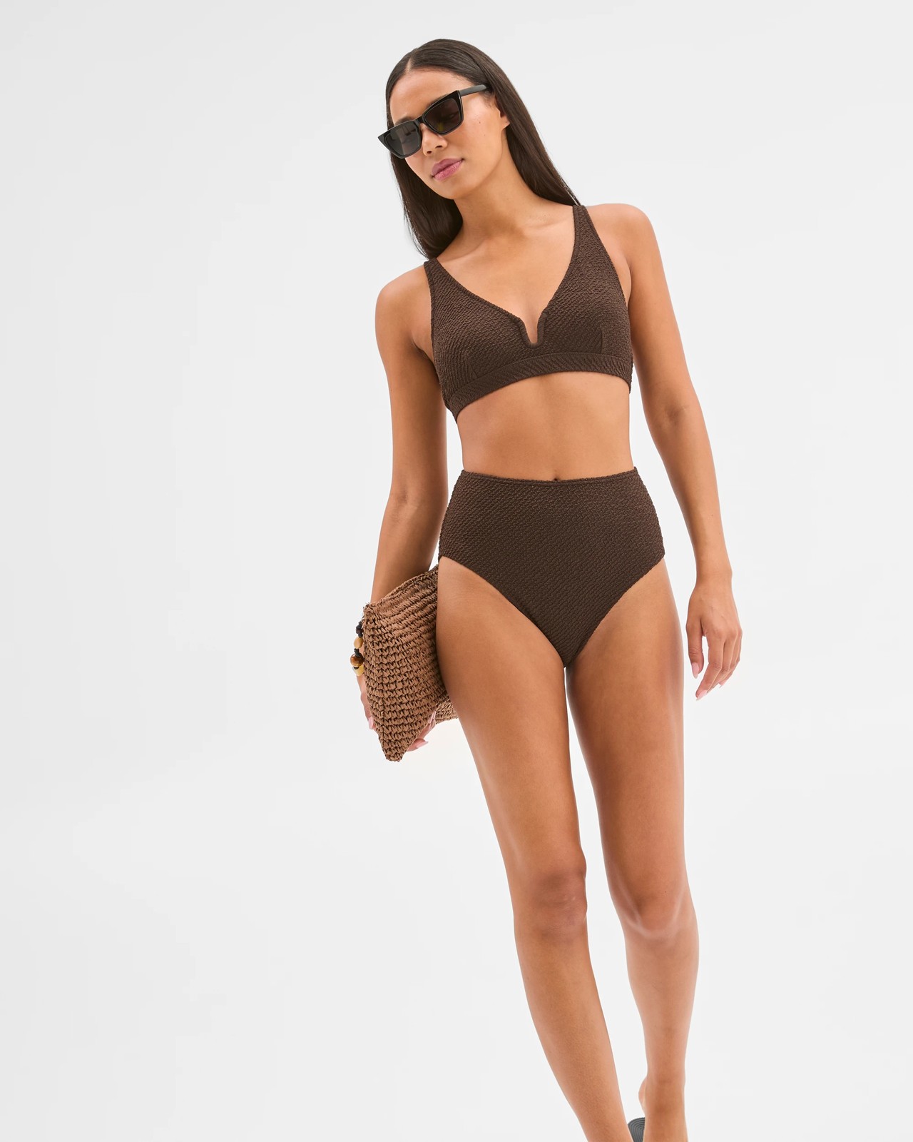 Resort High Waisted Textured Bikini Bottoms 4 of 5