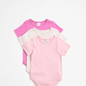 Baby Organic Cotton Bodysuits 3 Pack - Pinks