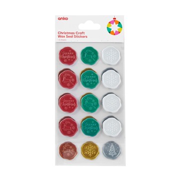 Christmas Craft Wax Seal Stickers - Anko