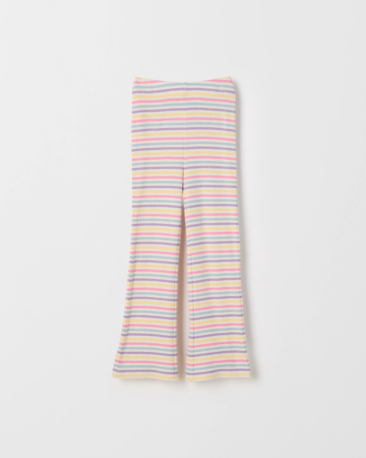 2 Pack Rib Knit Flare Leggings - Rainbow AOP Pink Multi 2 of 4