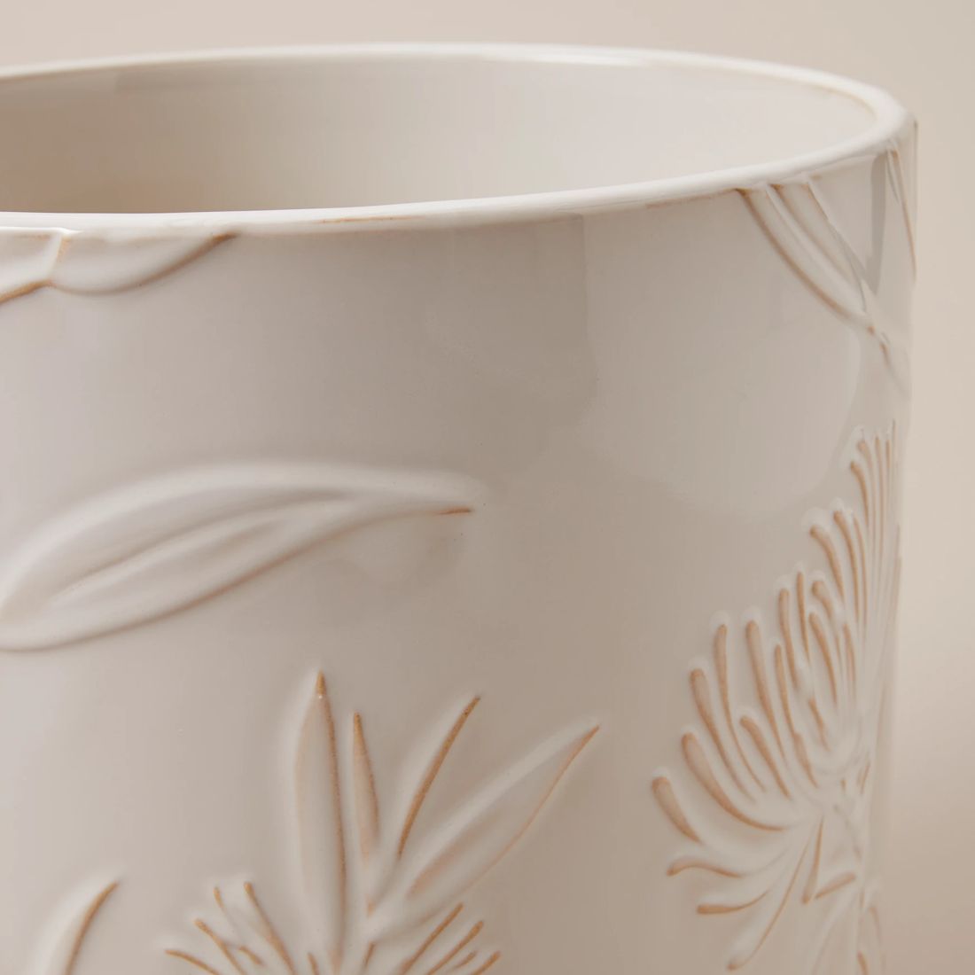 Native Flower Embossed Large Pot Target Australia