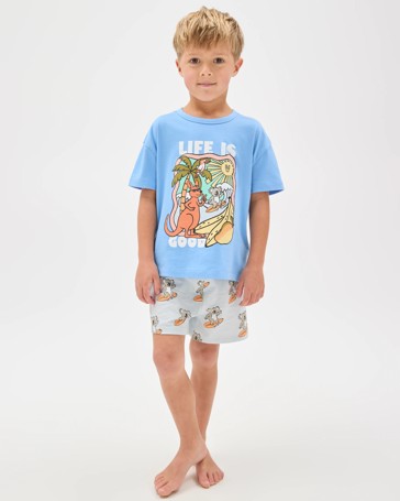 Australian Cotton Younger Boys Oversized Jersey Pyjama Set