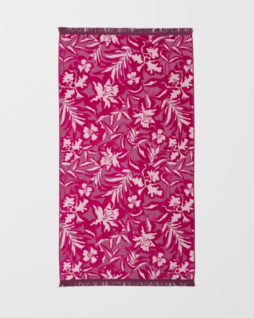 Serena Floral Australian Cotton Jacquard Adult Beach Towel