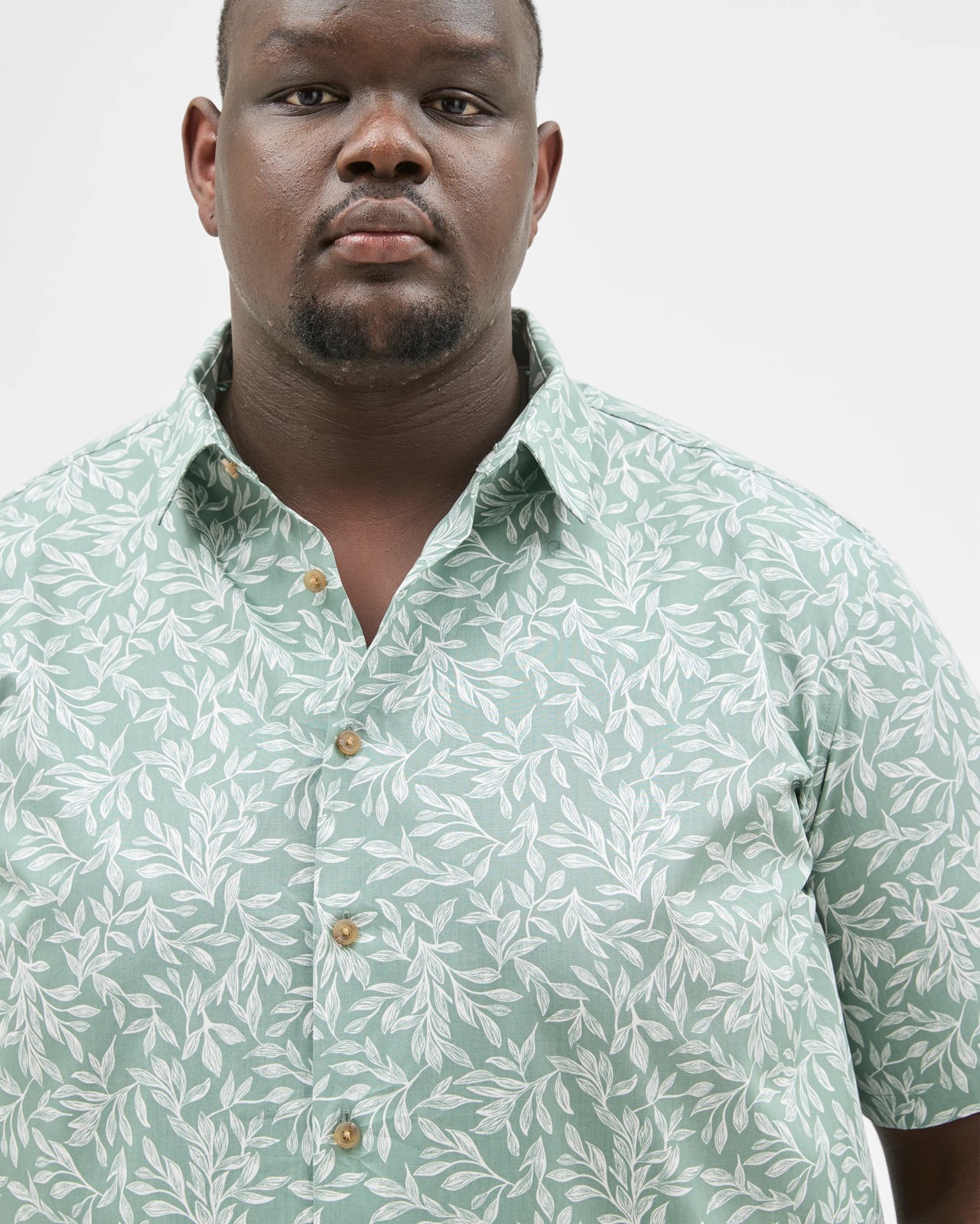 Plus Size Australian Cotton Short Sleeve Business Shirt - Green 4 of 6