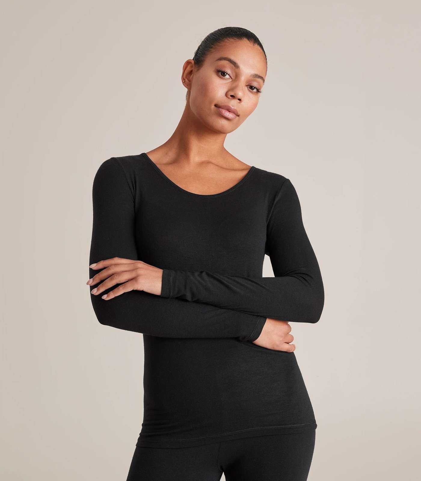 Black Scoop Neck Top : Target