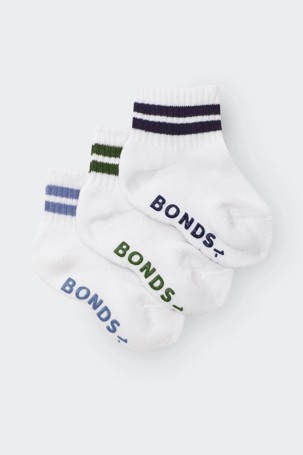 Bonds Baby 3 Pack Ultimate Comfort Quarter Crew Socks