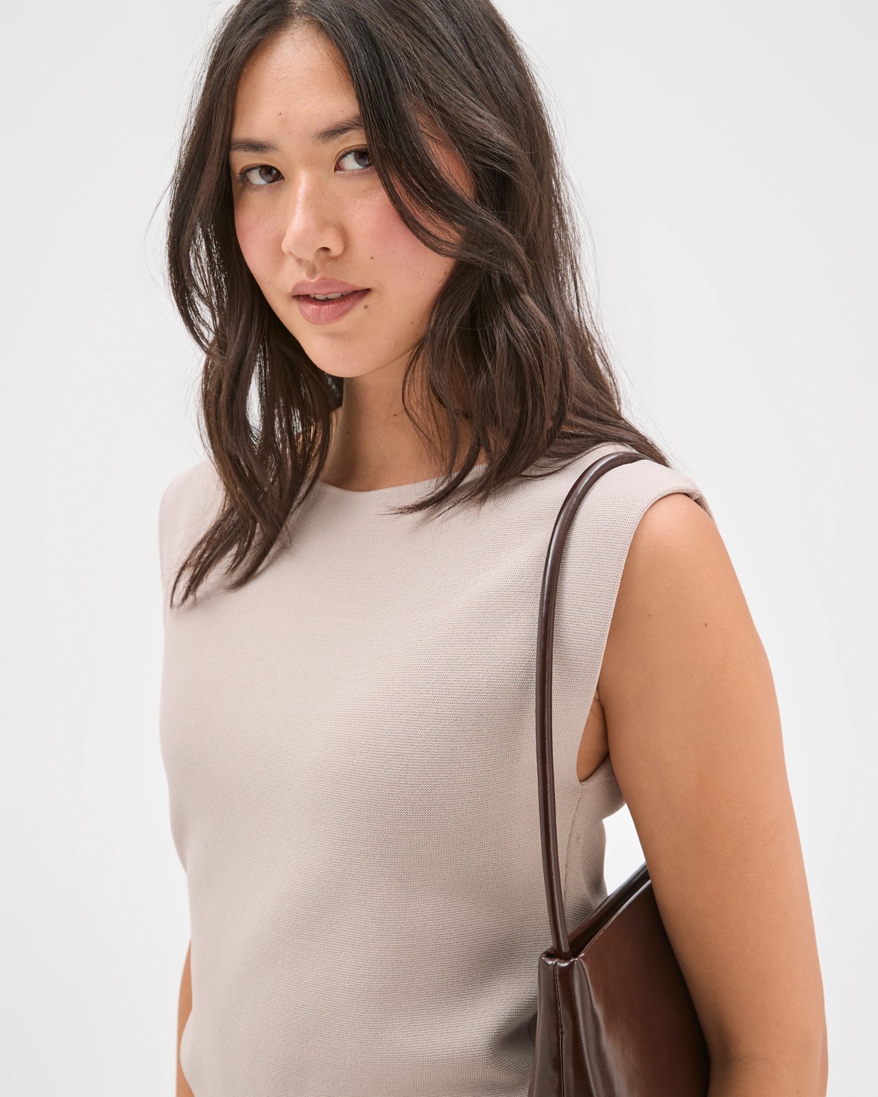 Preview Ultimate Milano Knit Tank Top - Fog 4 of 5