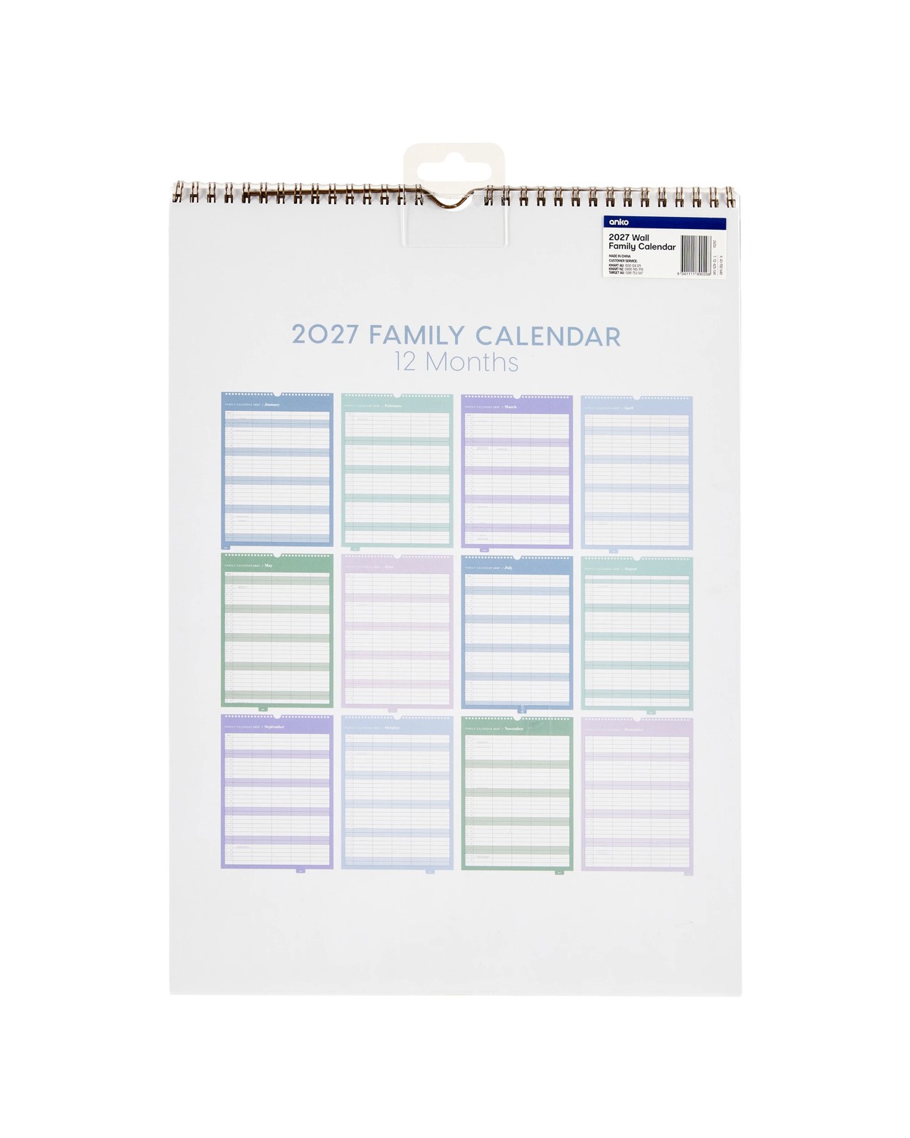 Anko 2027 Wall Family Calendar 5 of 5