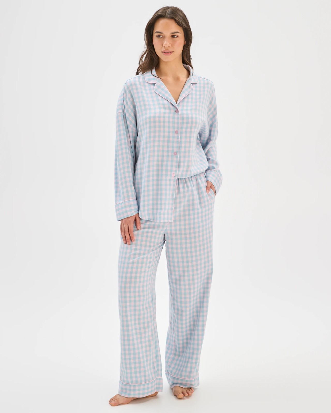 Full Length Pyjama Pants - Blue Gingham 3 of 5