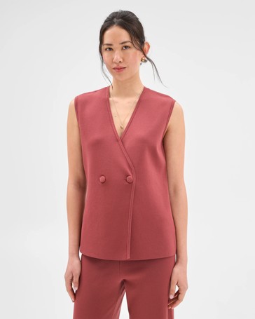 Crepe Knit Button Detail Top - Preview