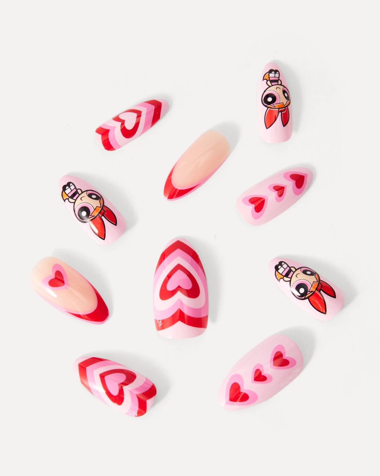 The Powerpuff Girls 24 Pack Artificial Nails with Adhesive - Stiletto Shape, Blossom 2 of 4
