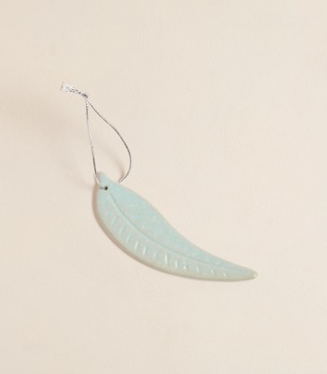 Ceramic Leaf Christmas Ornament