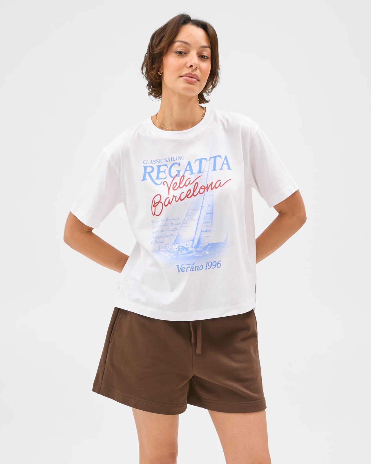 Australian Cotton Boxy Print T-Shirt - White Regatta 4 of 5