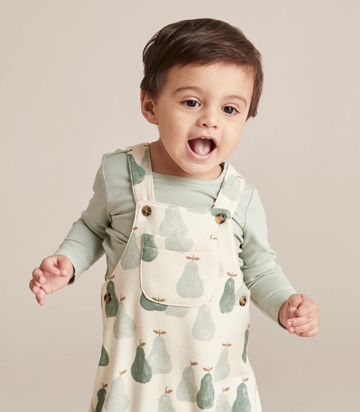 2 Piece Baby Organic Cotton Fleece Overall and Top Set 3 of 6